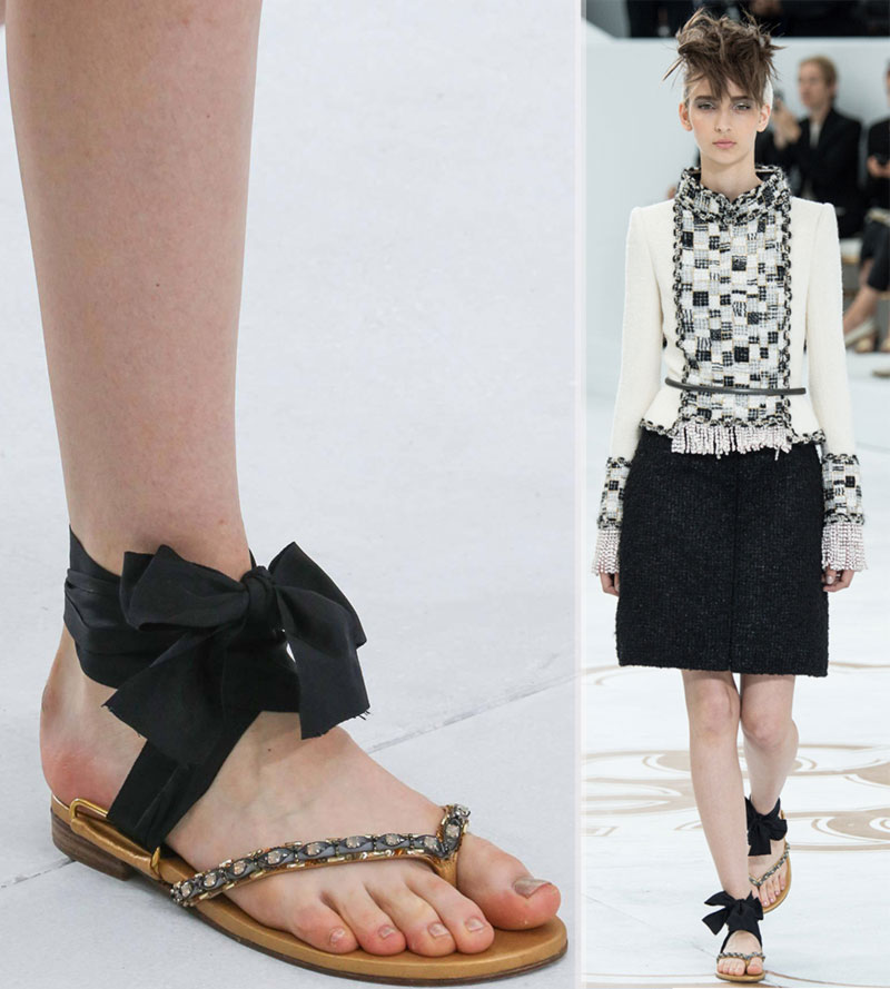 DIY Chanel Ribbon Sandals Couture Fall 2014