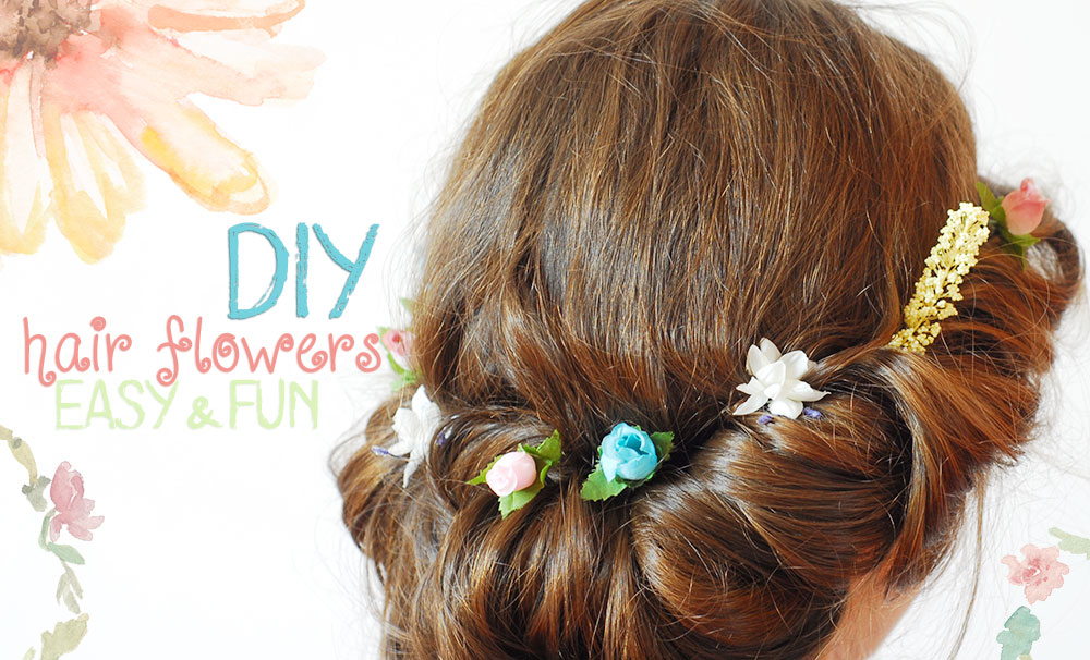 diy hair flowers tucked in how to