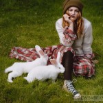 Drew Barrymore Pop magazine November animals issue rabbits tartan