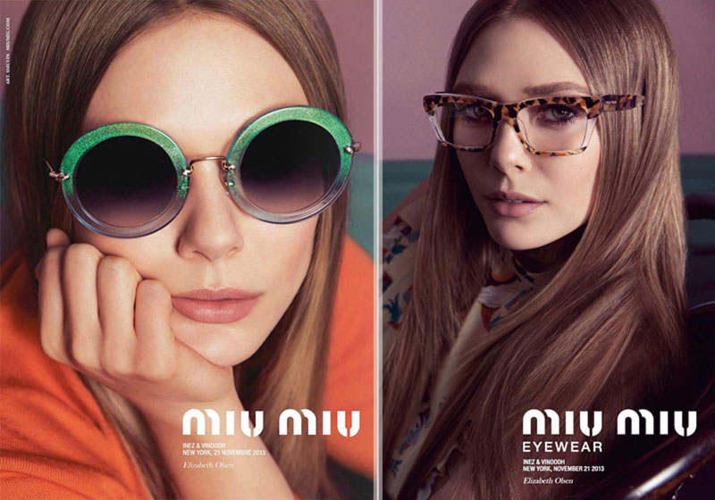 Elizabeth Olsen MiuMiu Spring Summer 2014 eyewear ad campaign