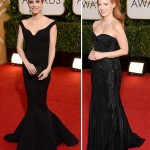 Emma Roberts Jessica Chastain black dresses 2014 Golden Globes