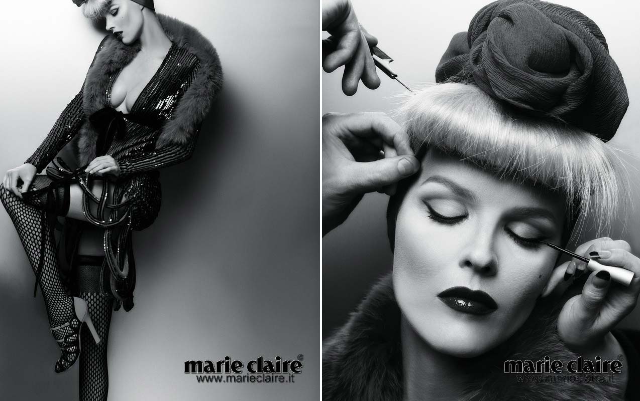 Eva Herzigova Marie Claire calendar Karl Lagerfeld January