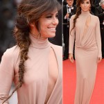 Eva Longoria Cannes Red Carpet Vionnet beige dress