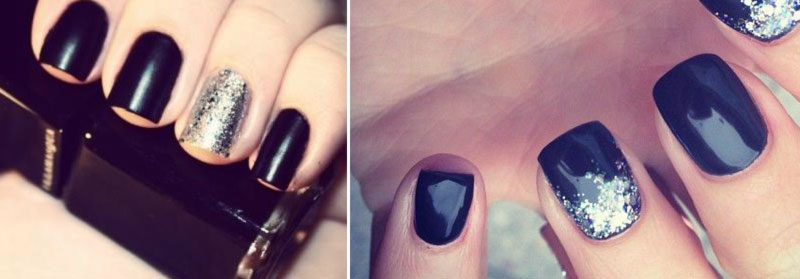 examples of black and silver nails