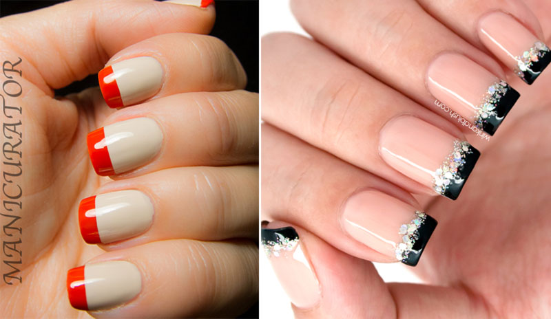 examples of colored tips french nails