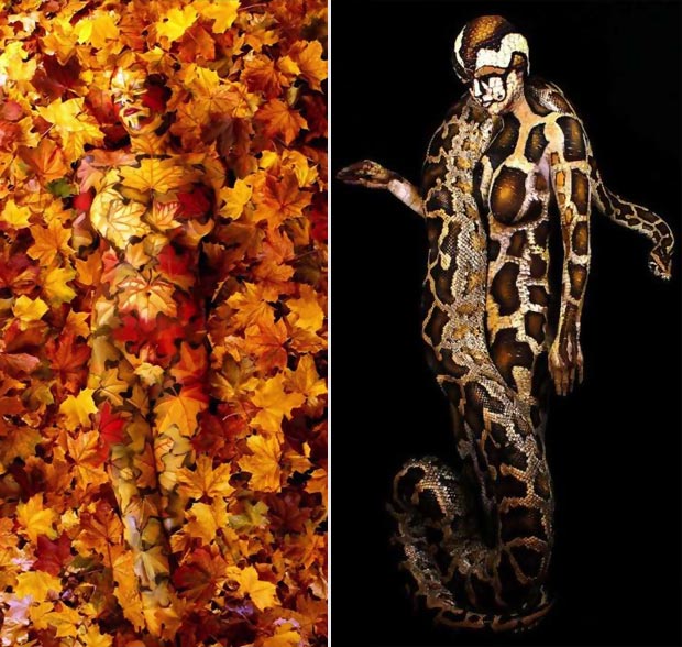 extraordinary camouflage body painting