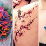 fabulous feminine watercolor tattoos Ondrash