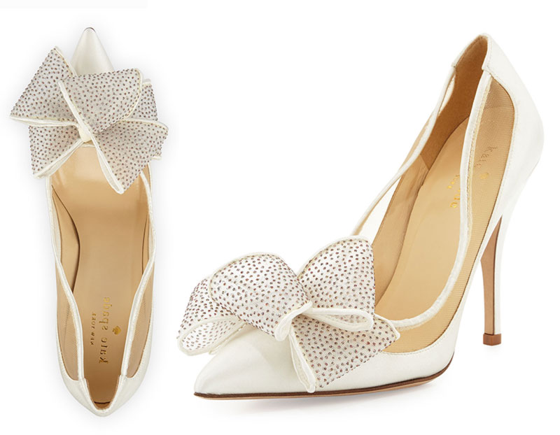 fabulous white bow shoes Kate Spade