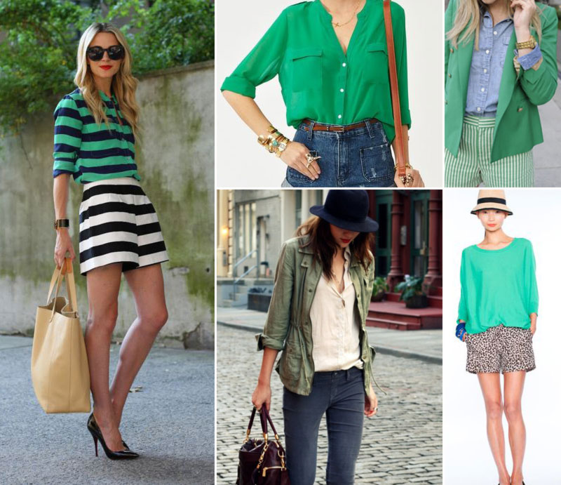 fashionable ways to wear green tops