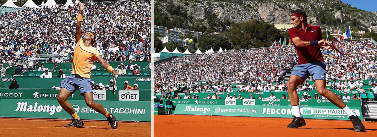 Federer Nadal black tennis shoes Monaco