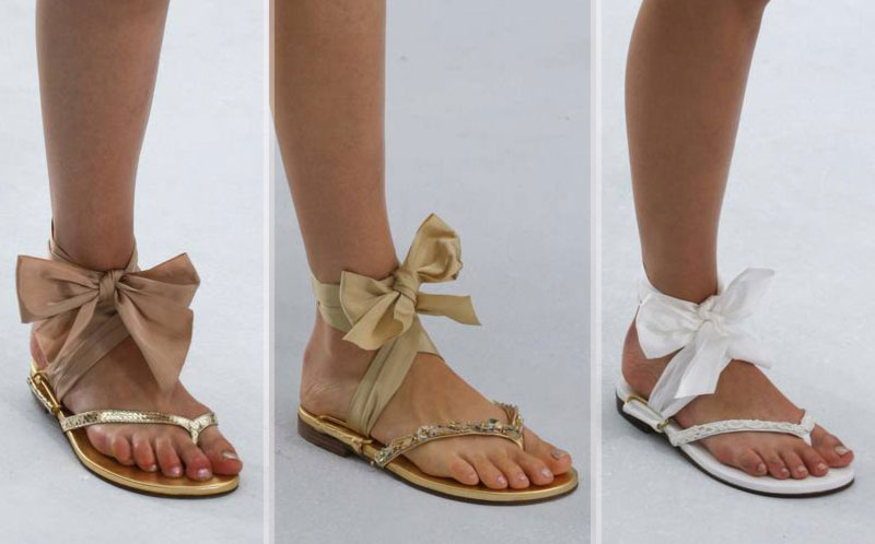 flat ribbon sandals Chanel Couture fall 2014