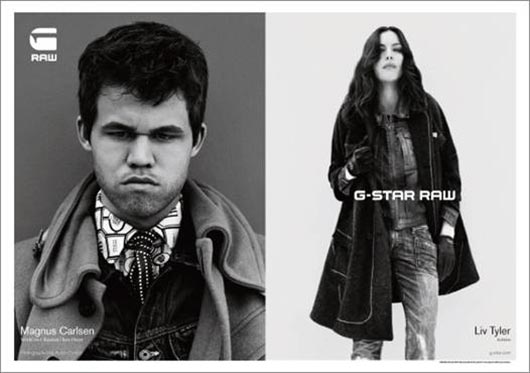 Liv Tyler Magnus Carlsen G Star raw denim ad campaign 2