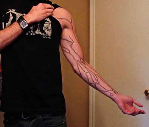 geek ink Astronomy inspired tattoo veins