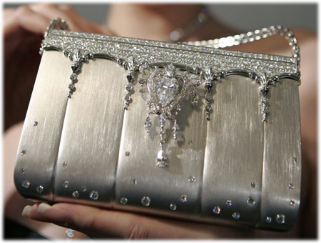 Ginza Tanaka Diamond Studded Platinum Handbag