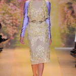 gold embroidery lavender jacket dress Zuhair Murad Spring 14 Couture