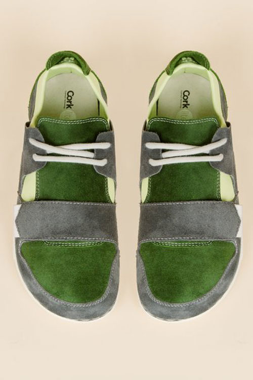 green suede sneakers
