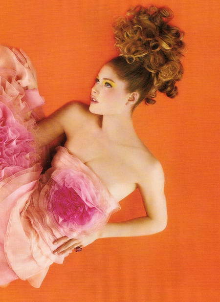 Doutzen Kroes Couture in Bloom In Harper’s Bazaar April Issue by Karl Lagerfeld
