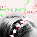how to diy flowers pearls headband red white