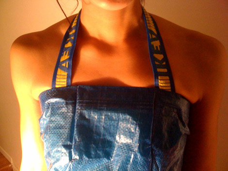 Ikea blue blag halter dress