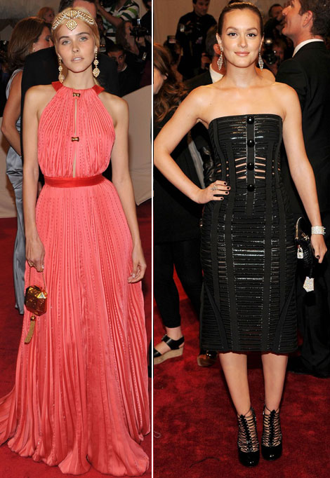Isabel Lucas, Leighton Meester In Louis Vuitton Dresses For Met Gala 2011