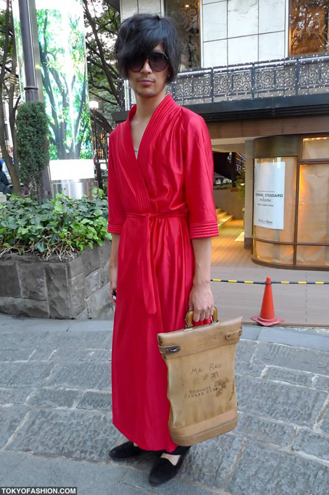 Japanese Men Style red Harajuku