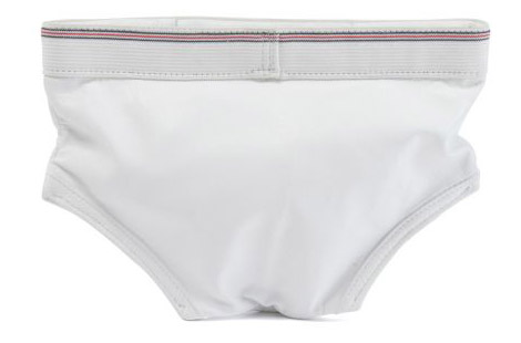 Jeremy Scott white undies clutch