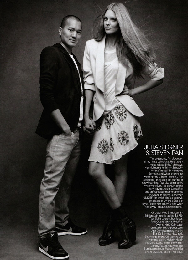 Julia Stegner boyfriend Steven Pan Vogue US May09