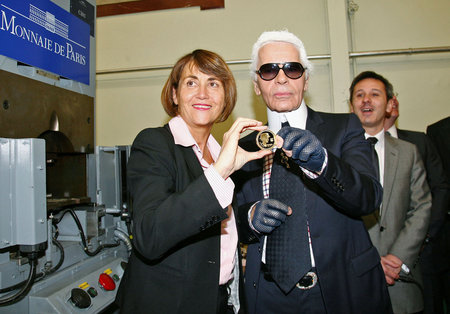 Karl Lagerfeld Coco Chanel 125 anniversary golden coin launch
