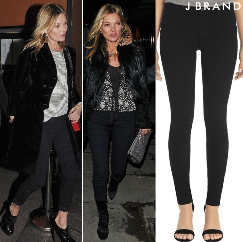 Kate Moss black skinny JBrand Sateen super skinny jeans