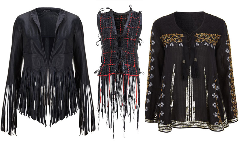 Kate Moss Topshop collection 2014 fringed sequined tops