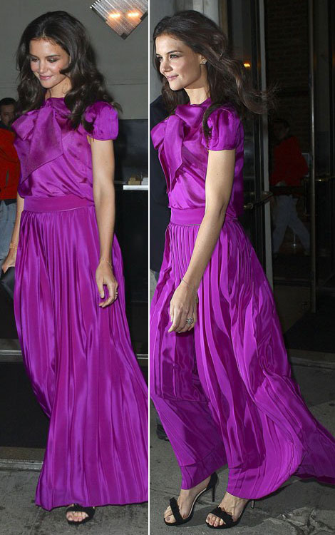 Katie Holmes Purple maxi dress