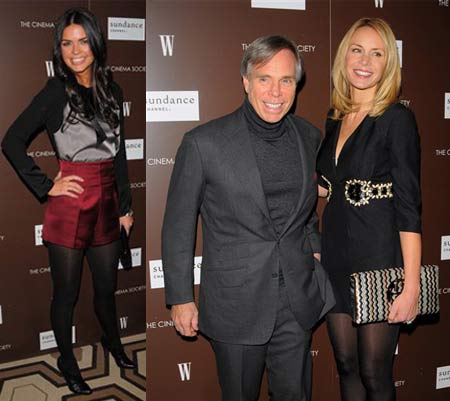 Katie Lee Joel, Tommy Hilfiger and Dee Oclepo at Marc Jacobs and Louis Vuitton screening