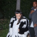 Kim Kardashian pregnant fur coat