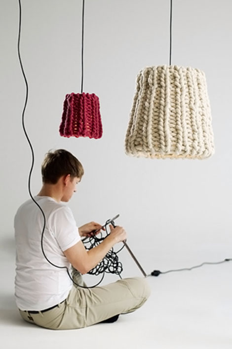 knitted granny lamp