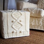 knitted ottoman natural
