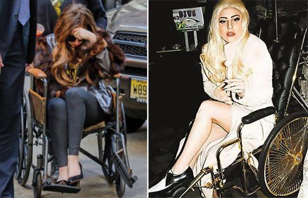 Lady Gaga parading her wheelchairs