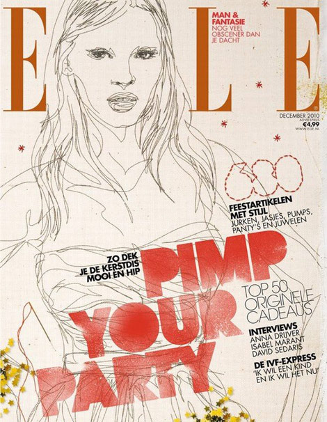 Lara Stone Elle Netherlands December 2010 cover