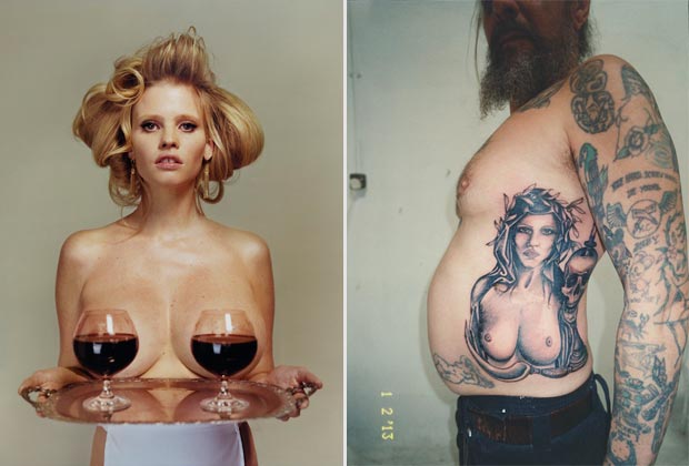 Lara Stone tattoo inspired by i D Spring 2013 pictorial
