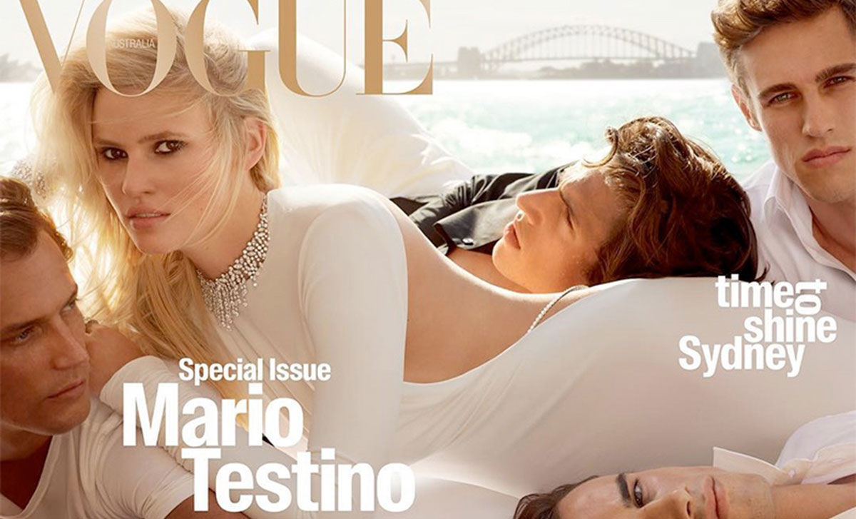 Lara Stone Vogue Australia cover Testino April 2016