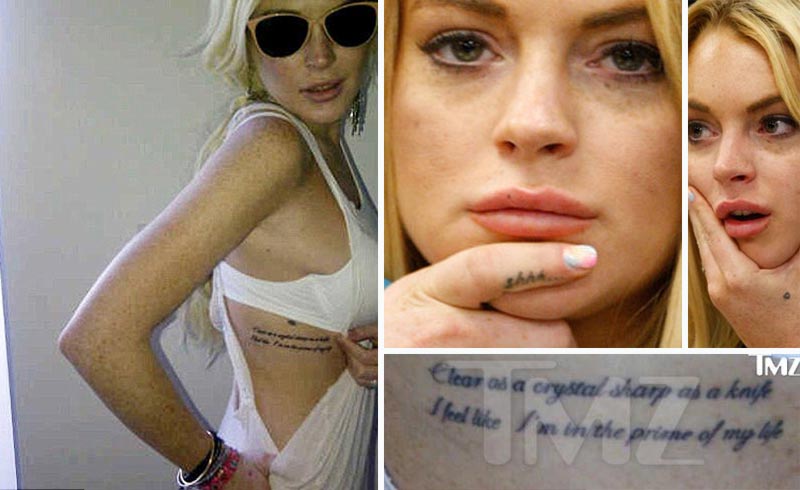Lindsay Lohan tattoos lyrics and other random ink