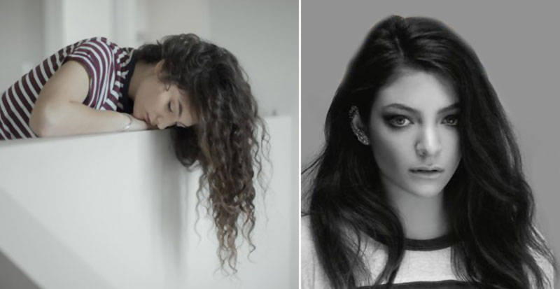 Lorde natural curly hair vs straight hair