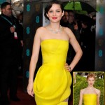 Marion Cotillard 2013 BAFTA Dior Couture yellow dress