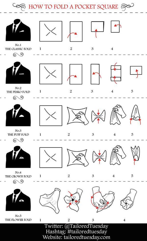Men s wardrobe how to fold pocket square