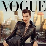 Milla Jovovich Vogue Paris February 2013 leather cover