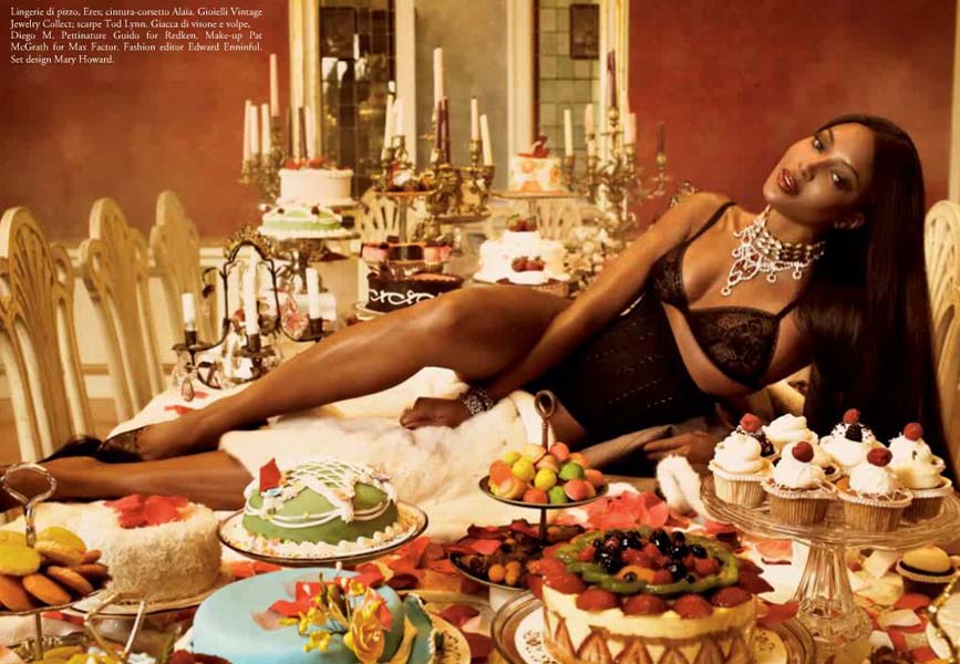 Naomi Campbell Vogue Italy All Black Issue July 2008 Pictures