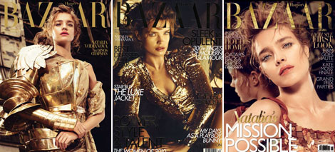 Natalia Vodianova Harper s Bazaar December 2010 covers