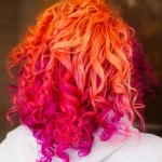 orange pink gradient haircolor