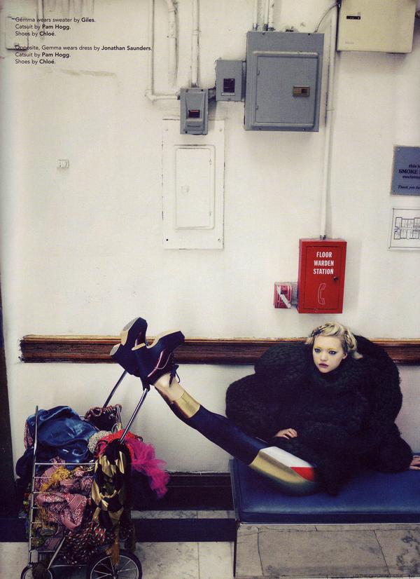 Pam Hogg leggings catsuit Gemma Ward magazine picture