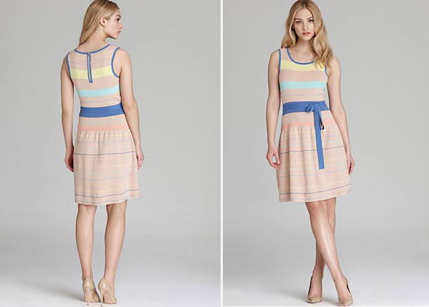 pastel stripes knit dress
