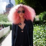 pink frizzy big hair